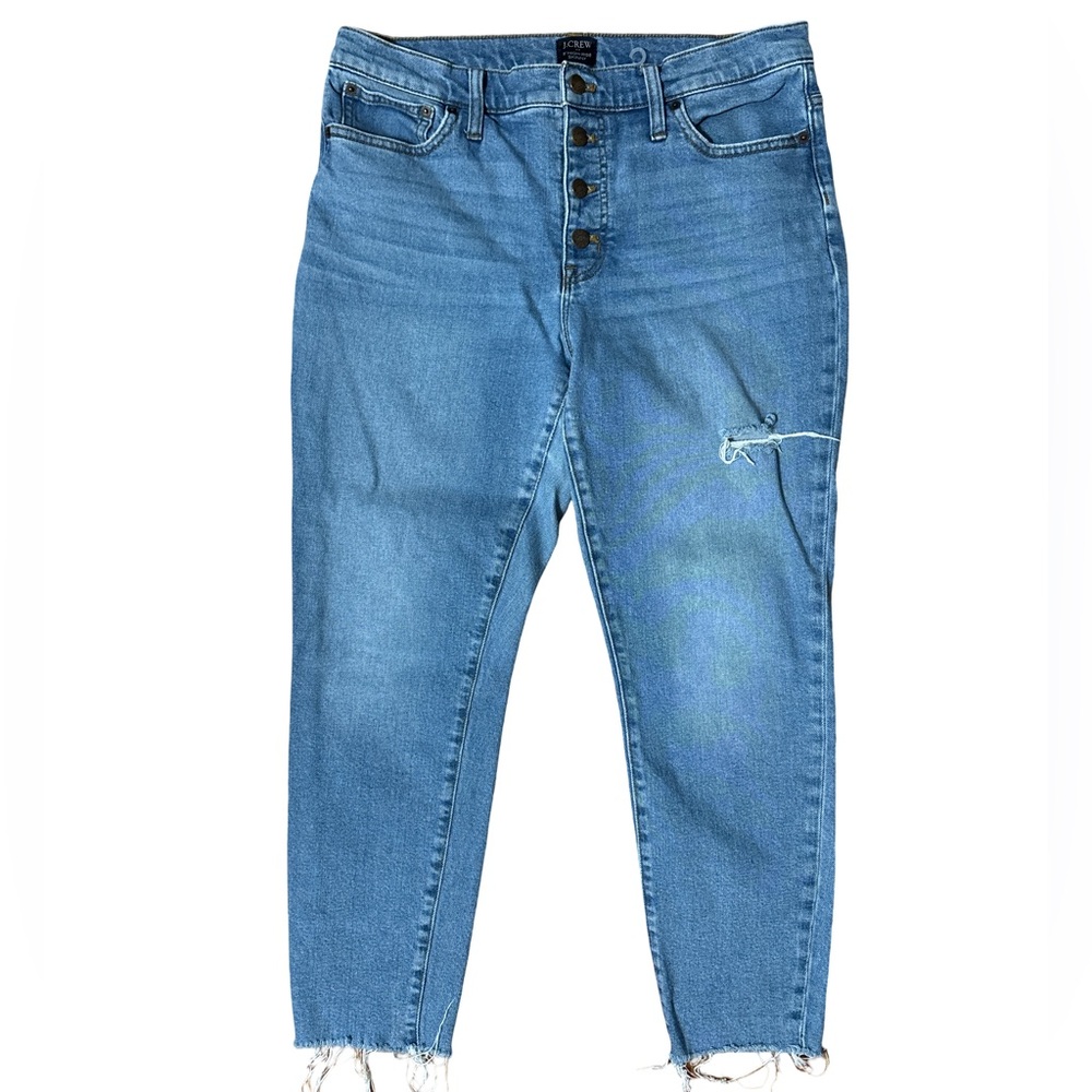 J Crew High Rise 9 Inch Skinny Blue Jeans